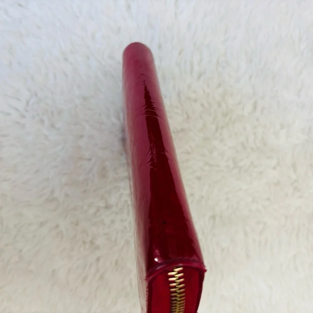 Louis Vuitton Cherry Red Vernis Zip Around Long Wallet
